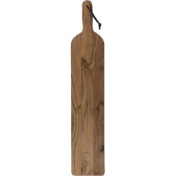 Planche rectangulaire avec poignee en bois d'acacia - MM Dim 80 x 14 x1,5 cm "Raclette Party"