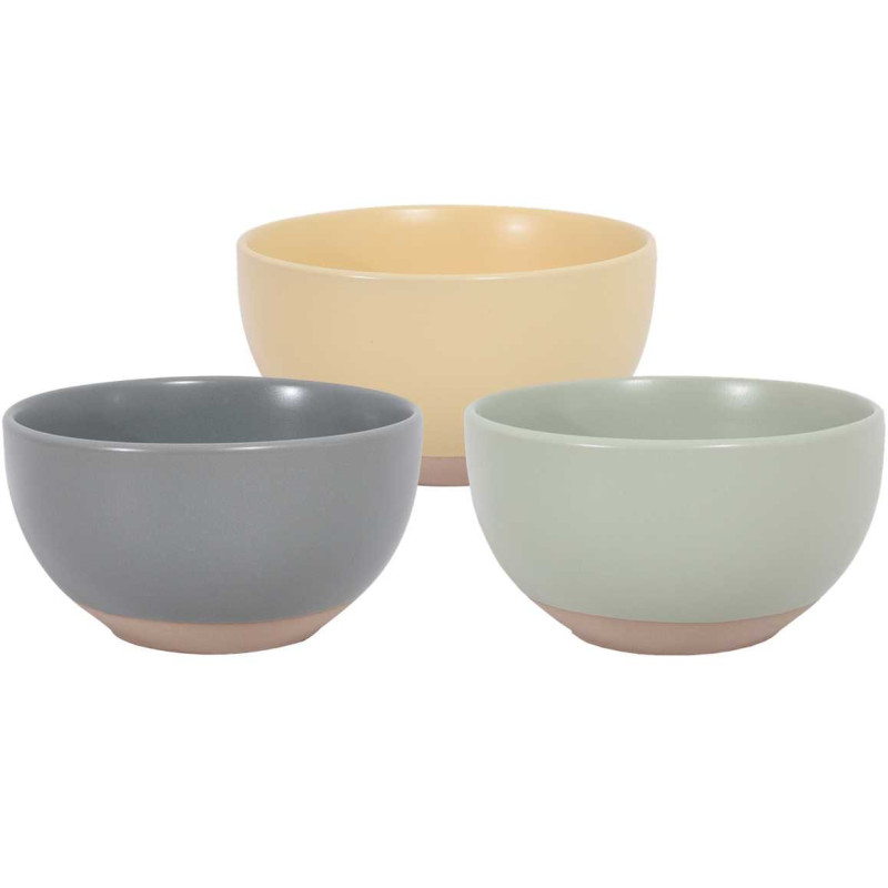 Bol diam 14 cm "Eslov" en ceramique mat finition brute - 3 couleurs : gris souris, vert eau, jaune paille- Ardtime