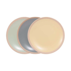 Petite assiette "Eslov" 19 cm en ceramique mat finition brute - 3 couleurs : gris souris, vert eau, jaune paille- Ardtime