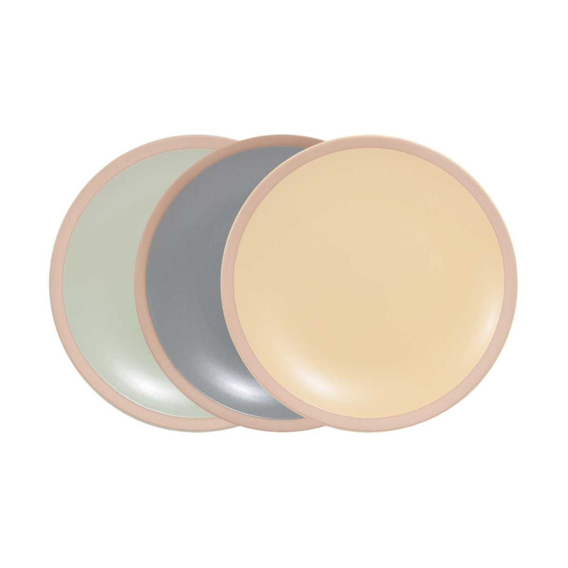 Petite assiette "Eslov" 19 cm en ceramique mat finition brute - 3 couleurs : gris souris, vert eau, jaune paille- Ardtime