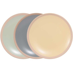 Grande assiette "Eslov" 27 cm en ceramique mat finition brute - 3 couleurs : gris souris, vert eau, jaune paille - Ardtime
