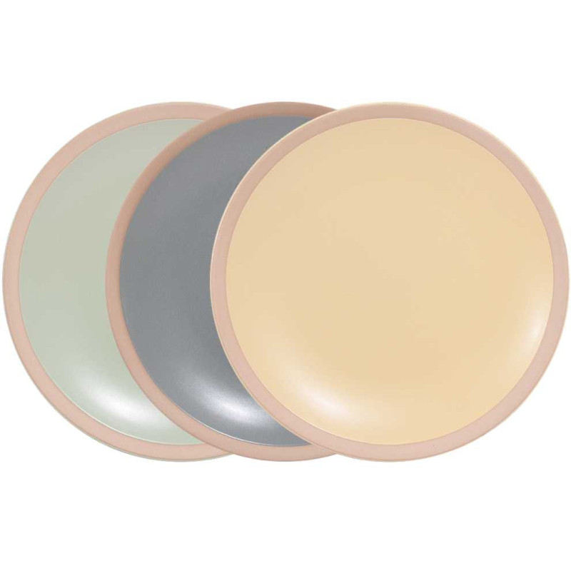 Grande assiette "Eslov" 27 cm en ceramique mat finition brute - 3 couleurs : gris souris, vert eau, jaune paille - Ardtime