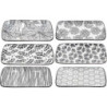 Plat rectangulaire en porcelaine "Kusamba"- Dim 24 x 11 x 2,5 cm - 6 Designs panaches- Ardtime