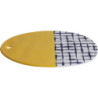 Assiette de presentation "Indigo Mood" en ceramique Dim. 32 x 25 x 1cm  quadrillage bleu, jaune - A Creation