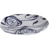 Petite assiette "Indigo Mood" en ceramique Diam 16 x h 2 cm - 1 design blanc et fleurs bleues - A Creation