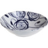 Coupelle "Indigo Mood" en ceramique Diam 18 x h 5 cm - 1 design blanc et fleurs bleues - A Creation
