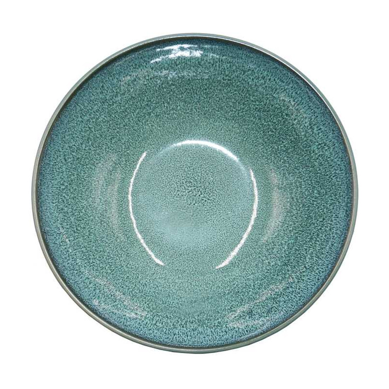 Assiette creuse en porcelaine "Regina" diam 21 cm - 1 colori email reactif vert