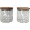 Pot en verre avec couvercle en acacia "Slow" - Petit modele : dim 11 x 10 x 10 cm - 600 ml - 2 Designs panaches- Ardtime
