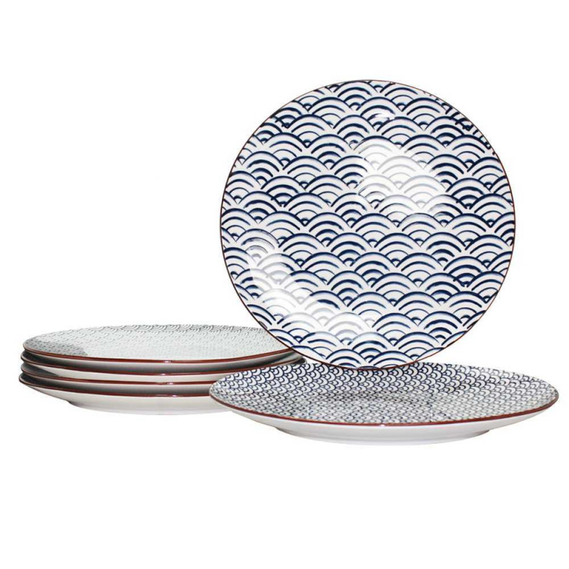 Assiette en ceramique  diam 26 cm "Nami" - 3 designs panaches - Ardt'ime