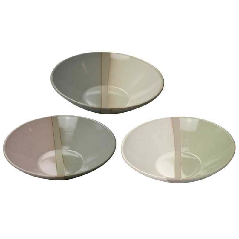 Saladier Pastel en ceramique diam. 25cm x H 7cm 1,3L - 2 coloris panaches - A'creation