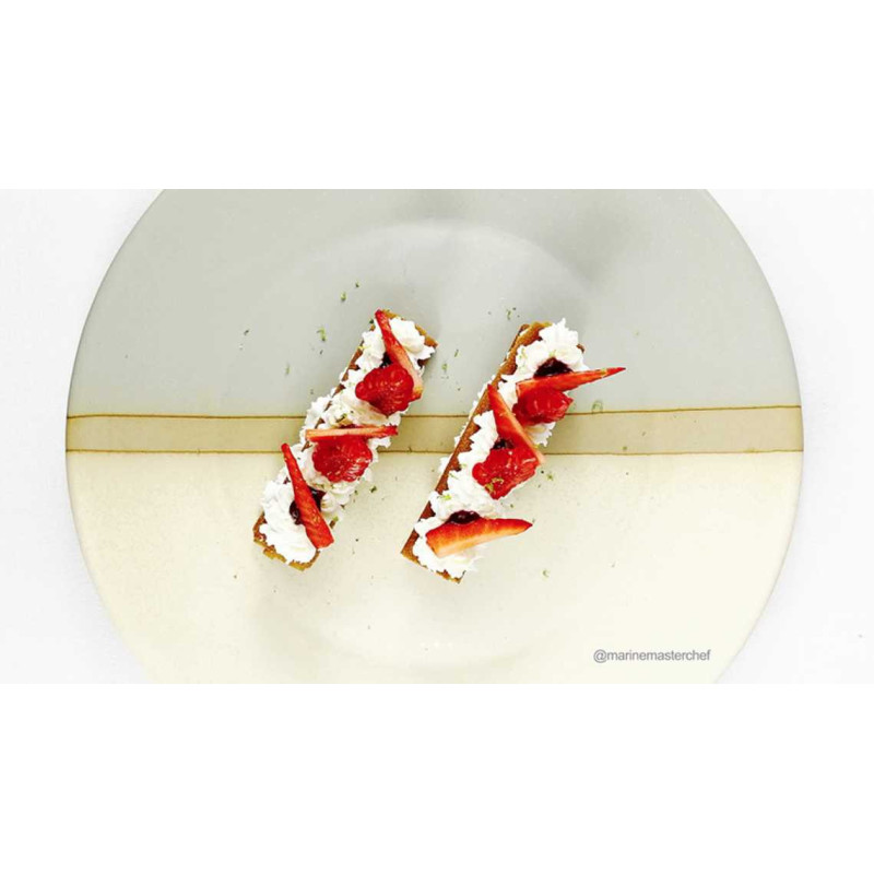 Assiette GM Pastel en ceramique diam 26cm x H 2,3cm - 3 coloris panaches  - A'creation