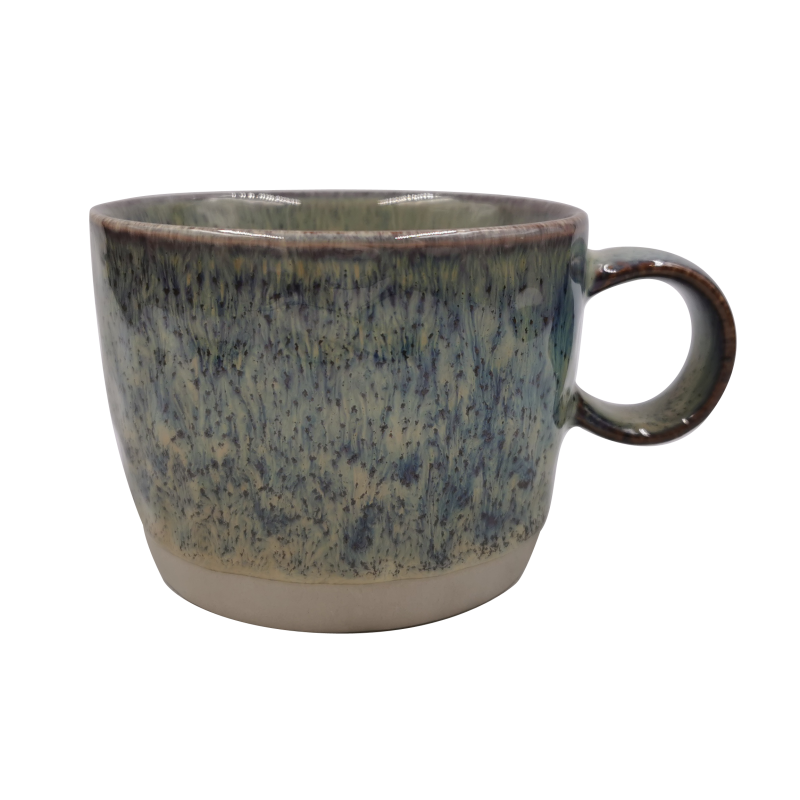 Tasse a cafe  "OXYD²" 500 ml en ceramique email reactif - 8,5x11,4x14,9cm - 2 coloris panaches - A creation