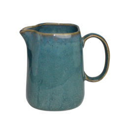 Pichet "Kubikolor" 1,2 litre - 15,5x11,5x17cm - en ceramique email reactif - 2 coloris panaches  bleu et taupe - A creation