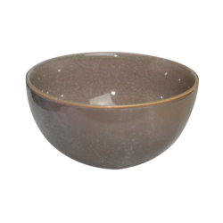 Saladier rond "Kubikolor" 2300 mL - diam 22,5 x h 12 cm - en ceramique email reactif - 1 colori  taupe - A creation