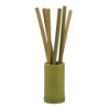 6 pailles en bambou dans un support en bambou - Livrees avec un mini goupillon - boite couleur Ard'time