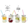 Lot de 6 Drinking Jar 450mL - avec pailles et couvercles - boite avec film et recette Ard'time