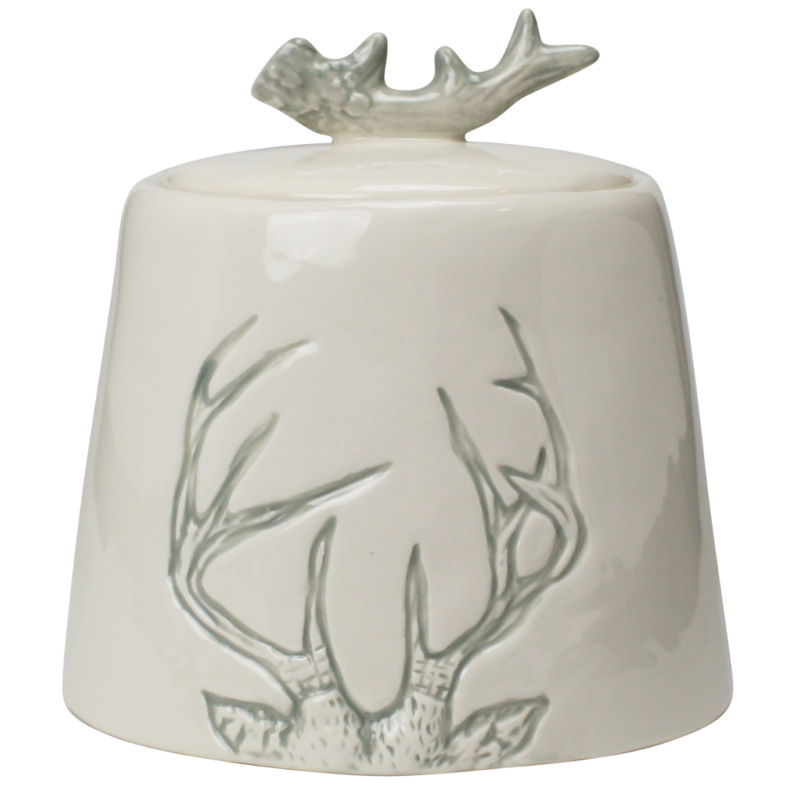 Boite 900mL diam 13 x H 14cm avec couvercle en gres "Hiver Chaleureux" - Ard'time