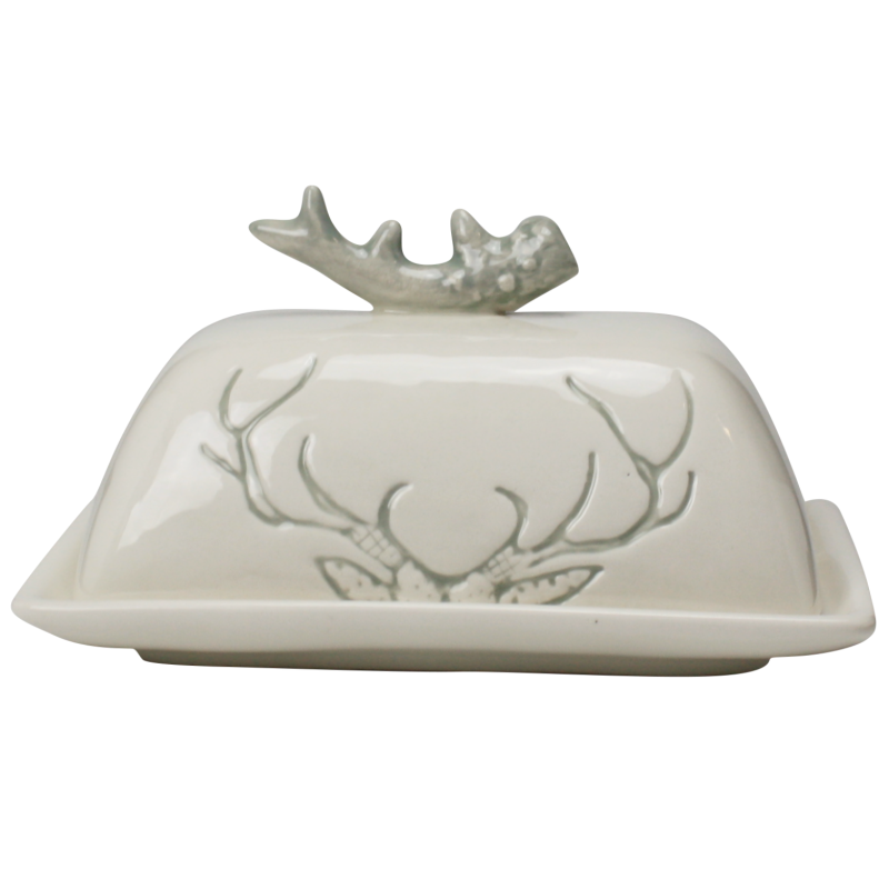 Beurrier en gres "Hiver Chaleureux" 12x17x10cm - Ard'time