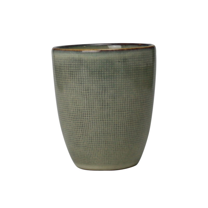 Tasse 270mL "Koro" en ceramique diam 7,9 x H 9,3cm - 3 coloris panaches bleu / taupe et gris - Val&Time