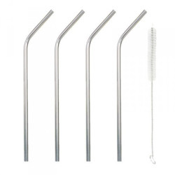 LOT DE 6 PAILLES COURBEES EN INOX AVEC GOUPILLON  ARD'TIME CP6PAILINC