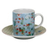 Tasse a cafe avec sous tasse "Ozio" 100  ml - Tasse : 7,7x5,5x6cm - Soucoupe : 11x1,7cm - 6 designs panaches Fleurs- Ard'time