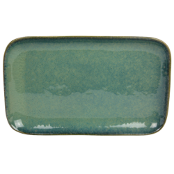 Plat "Kubik"- 24x14,8x2cm - en ceramique email reactif - 3 coloris panaches violet, bleu et kaki - A creation