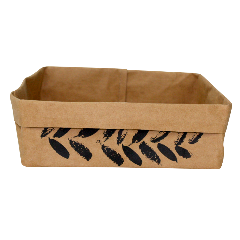 Paniere carree " Terracotta " en papier lavable - dim. 19 x 19 x h 6 cm - Ard'time