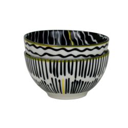 Bol 350ML - 12,4  x 6 CM - Collection "Kuroko" - Designs panaches exterieur blanc - Val&time