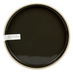 Assiette a rebord diam. 20,7 x H. 1,6 cm - bicolore sable/anthracite - collection sable en porcelaine - A creation