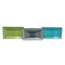 Plateau rectangulaire collection Myoko - 22.7*13.5*3CM - 3 coloris panaches: Gris, Vert, Bleu - Ard'time
