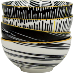 Bol 1000 ML - 17,8 x 7,8 CM - Collection "Kuroko" - Designs panaches blanc et noir - Val&time