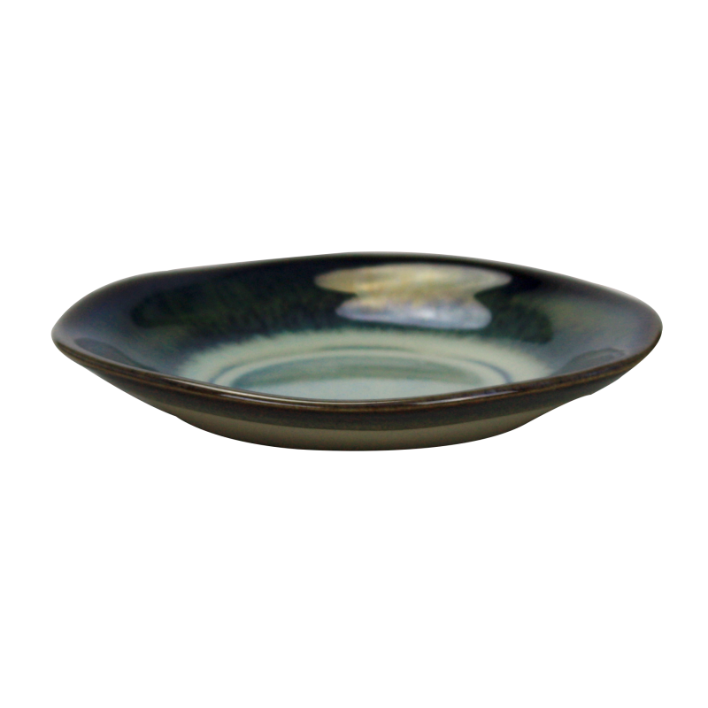 Coupelle GM Oxyd' en ceramique email reactif diam. 8cm - 2 coloris panaches bleu et gres - A creation