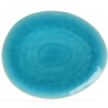 plat oval GM  - interieur craquele collection Nuük - diam. 28,4*23,7*2,8 CM - turquoise et blanc -  Ard'time