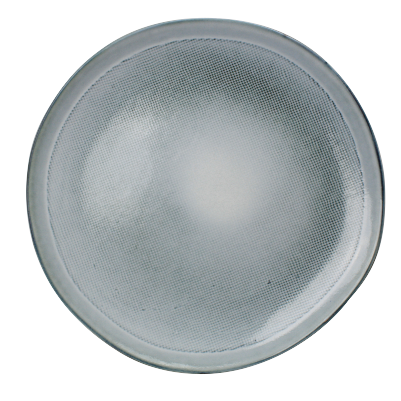 Assiette GM "Koro" en ceramique diam 26 x H 2,2cm - 3 coloris panaches bleu / taupe et gris - Val&Time