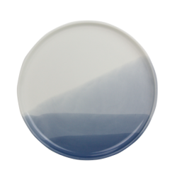 Assiette aÊ dessert diam 19,2 cm x h. 1 cm - porcelaine - Collection "Bleu comme Vosges" - A CREATION