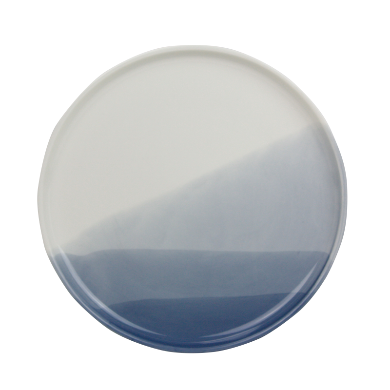 Assiette aÊ dessert diam 19,2 cm x h. 1 cm - porcelaine - Collection "Bleu comme Vosges" - A CREATION