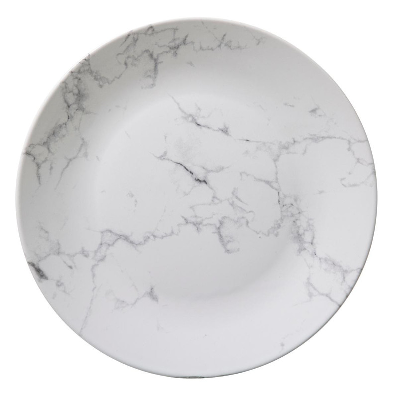 Grande assiette plate Ø 27cm blanche "Marble"