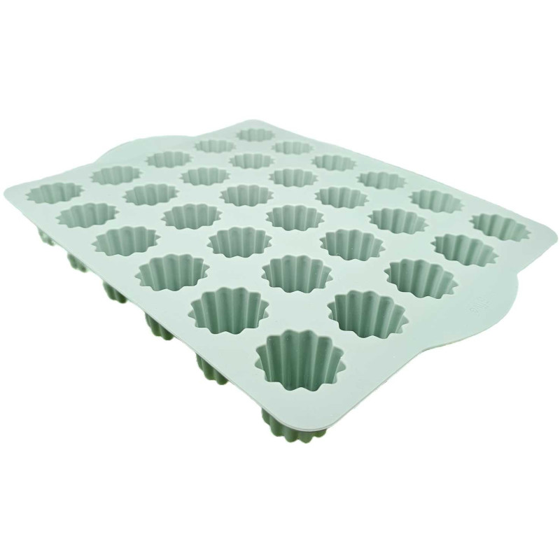 Moule 30 canneles en silicone 28,5 x 24 x 3,5cm - vert