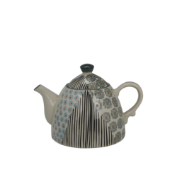 Theiere GM en ceramique "Olina" 670mL - 8 designs ethniques panaches - 20*13,3*13,3cm - Ard'time
