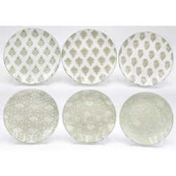 Petite assiette "Soliman" en porcelaine - Diam.20,5 x h 1,8 cm - 6 Designs panaches - Ardtime