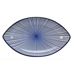 Plat oval collection Blue Lagoon - dim 25,5*14,8*3,5CM - 4 designs panaches - Ard'time