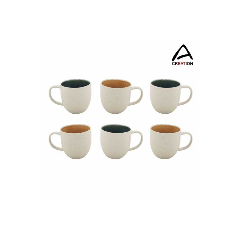 Mug "Coralia" en email reactif brillant aÊ l'interieur et exterieur finition mouchete  - 310 ml  - 2 coloris assortis - Ardtime