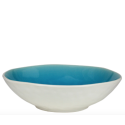 Saladier PM en ceramique - interieur craquele collection Nua_k - diam. 19,8*7cm - turquoise et blanc  - Ard'time