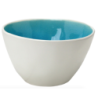 Bol GM en ceramique - interieur craquele - collection Nuük - diam. 15 * 8,8 cm - turquoise et blanc - Ard'time