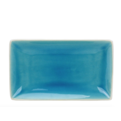 Plat rectangulaire collection Nuük - 22.7*13.5*3CM - turquoise et blanc - Ard'time