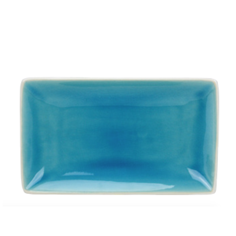 Plat rectangulaire collection Nuük - 22.7*13.5*3CM - turquoise et blanc - Ard'time