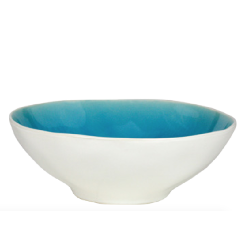 Coupelle en ceramique - interieur craquele GM collection Nuük - diam. 15*5,5cm - turquoise et blanc - Ard'time