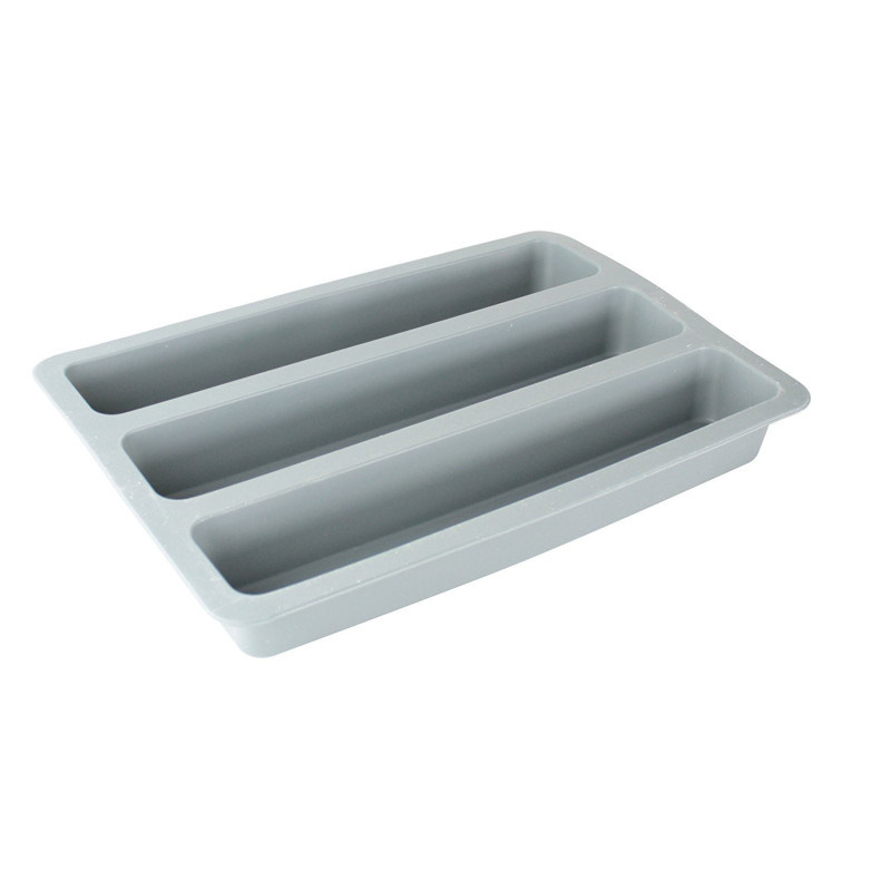Moule silicone platinium "Flex'Me Professionnel" pour 3 cakes 22,5x32,5x5cm - coloris gris - Ard'time