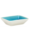 Mini coupelle rectangulaire en ceramique - interieur craquele collection Nuük - 9.3*6.3*2.6cm - turquoise et blanc - Ard'time
