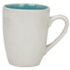 Mug  350 ML en ceramique - interieur craquele - avec poignee "Nuük" diam. 8,6*10,6cm - turquoise et blanc - Ard'time